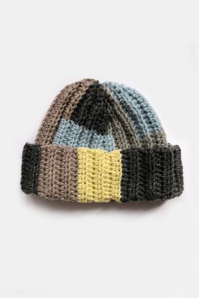 MARVES new york Upcycled Crochet Short Roll Beanie