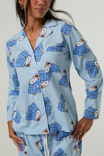 Skinnydip London Peanuts Snoopy Coat Pyjama Set with Scrunchie
