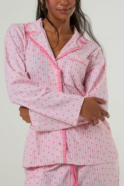 Skinnydip London Heart Ditsy Frilly Pajama Set with Scrunchie