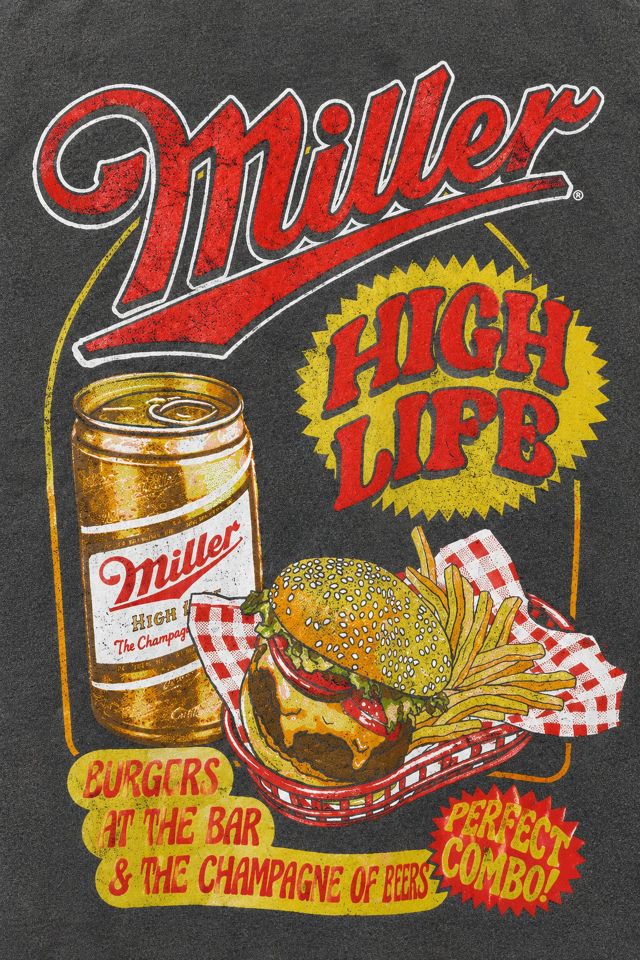 Junk Food Miller High Life Burgers and Beer Vintage Tee #2