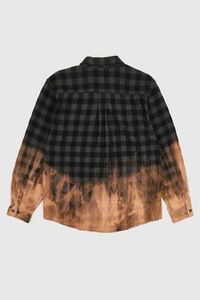 Vintage Black Plaid Bleached Shirt #1