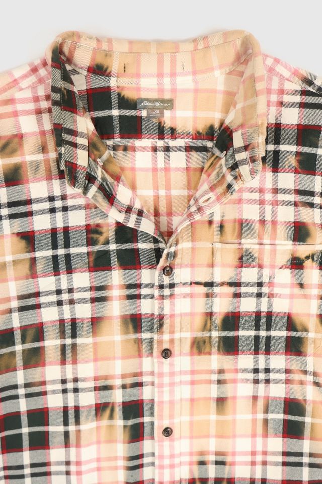 Vintage Eddie Bauer Bleached Plaid Flannel Shirt #2