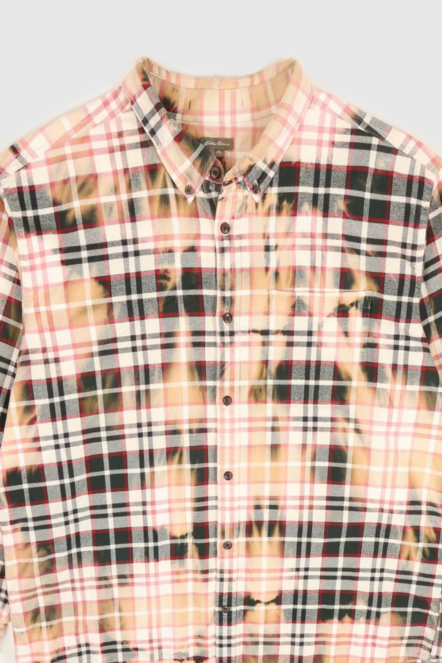 Vintage Eddie Bauer Bleached Plaid Flannel Shirt #3