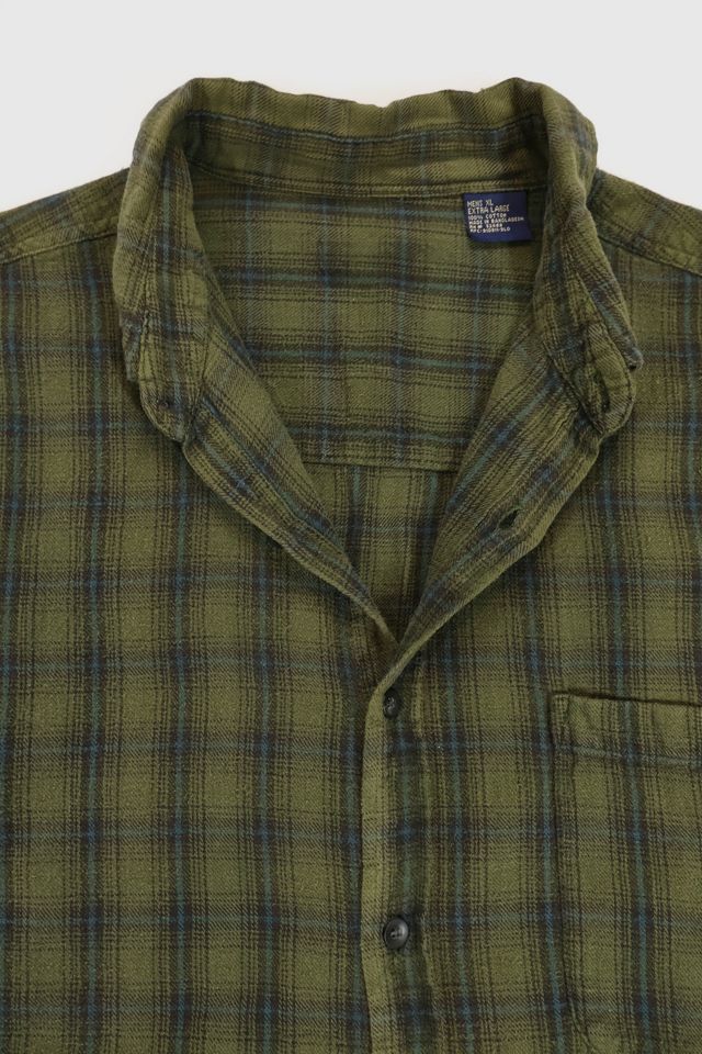 Vintage Green Plaid Bleached Shirt #3