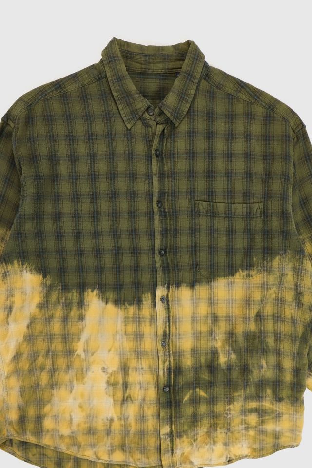 Vintage Green Plaid Bleached Shirt #4