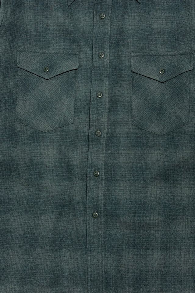 Vintage 1970's Pendleton Green Ombre Plaid Shirt #1