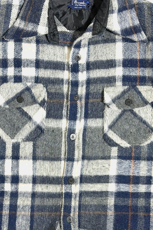 Vintage 1980's Plaid Brushed Wool Shirt Jacket #1