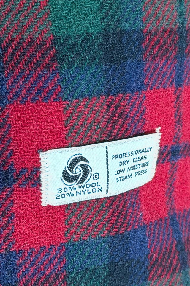 Vintage 1960's Camel Wool Plaid Lined Long Coat #3