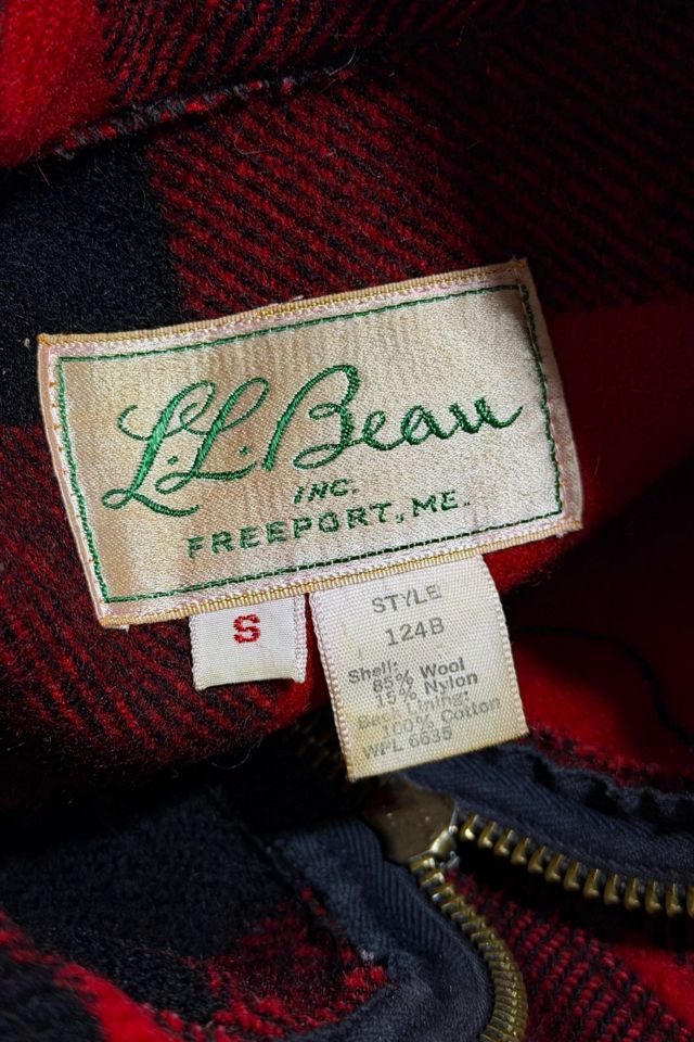 Vintage 1980's L.L. Bean Buffalo Plaid Wool Zip Field Jacket #1