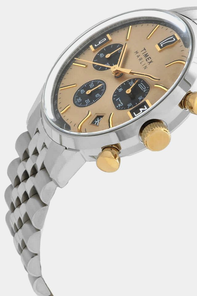 Timex Marlin Chronograph Quartz Champagne Dial Watch #1
