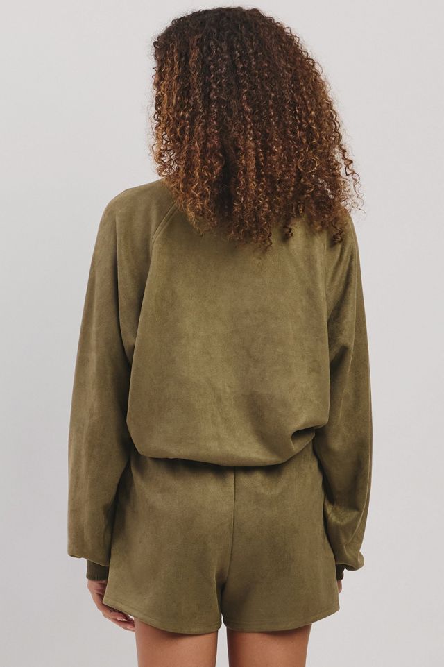 Personal Code Simone Suede Half Zip Up Top #4