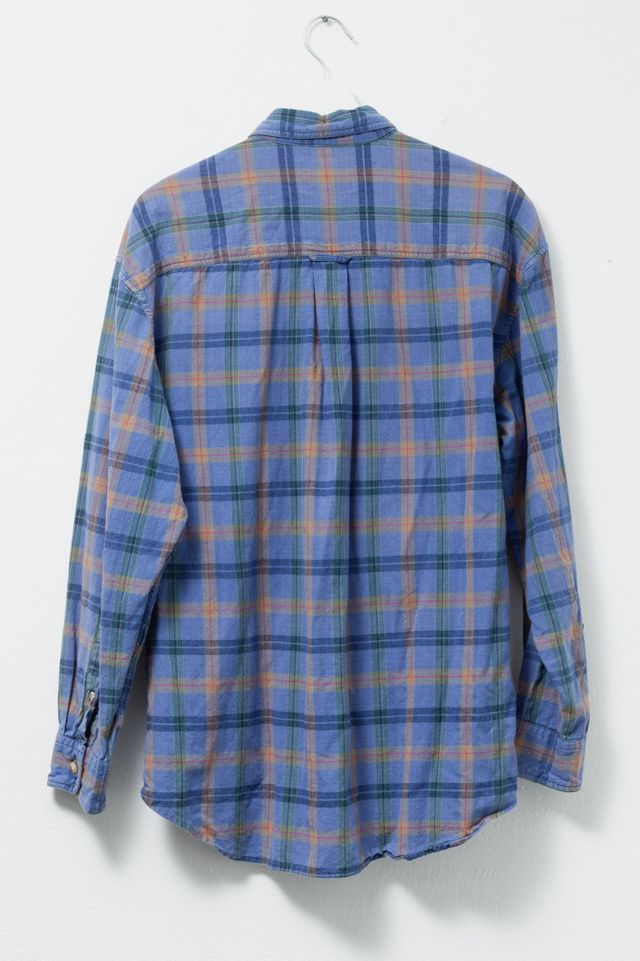 Vintage 1990s Blue Plaid Cotton Button Up Shirt #1