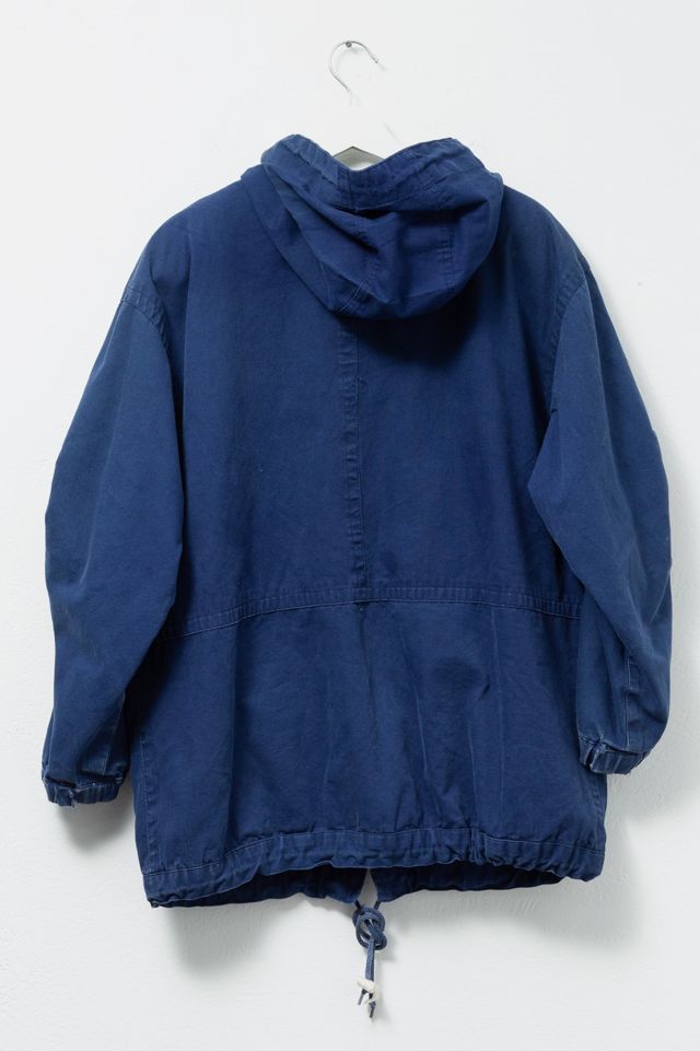 Vintage 1980s Navy Blue Cotton Hooded Jacket #1