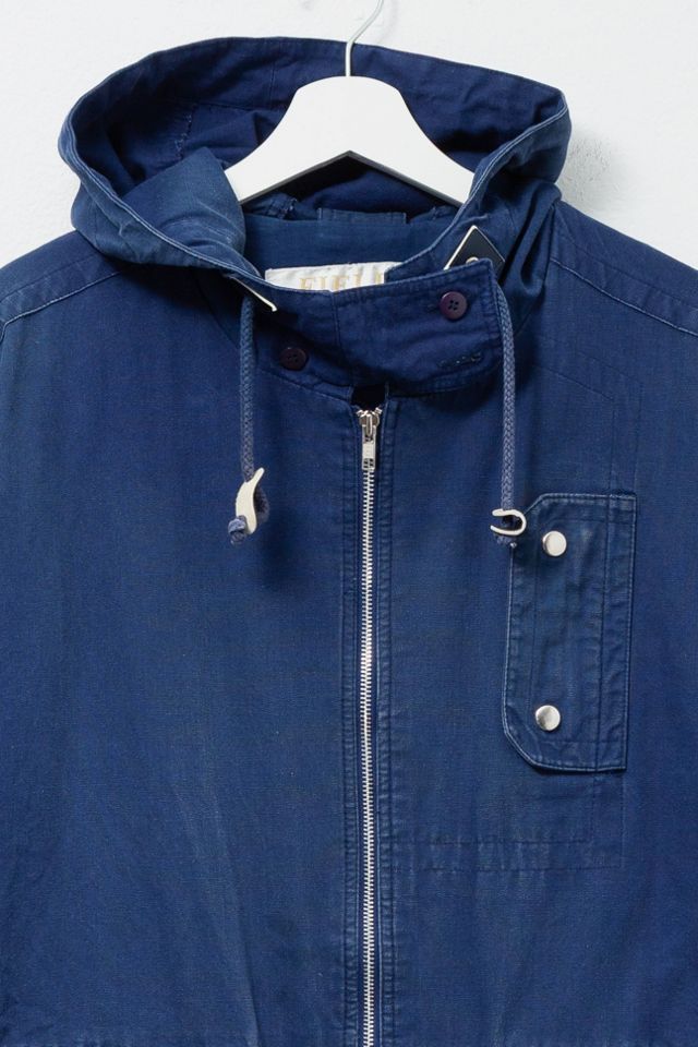 Vintage 1980s Navy Blue Cotton Hooded Jacket #2