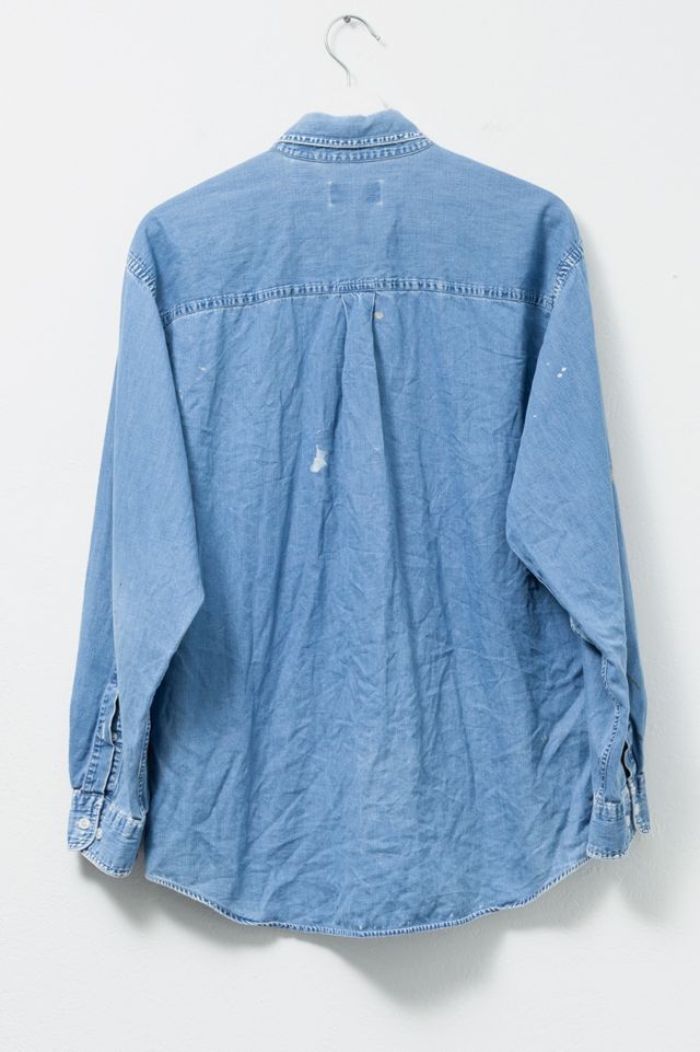 Vintage 1990s Lands End Painted Cotton Button Up Shirt #1