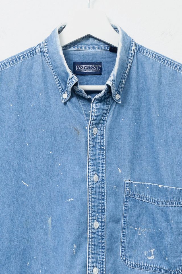 Vintage 1990s Lands End Painted Cotton Button Up Shirt #2