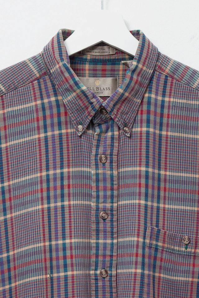 Vintage 1990s Plaid Cotton Button Up Shirt #2