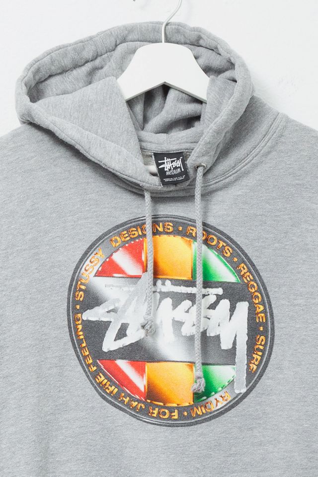 Vintage Y2K Stussy Logo Graphic Gray Hoodie #2