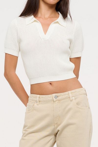 Abrand Breeze Polo Knit Top