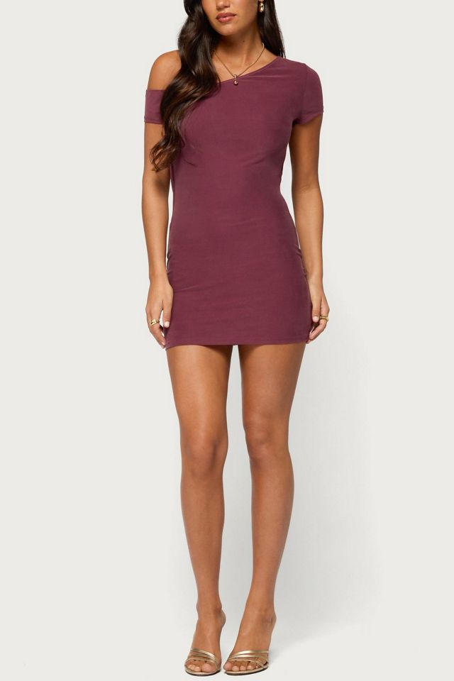 Edikted Aruna Off Shoulder Lacey Mini Dress #4