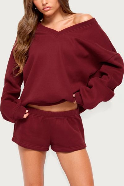 Edikted Bronte V Neck Sweatshirt