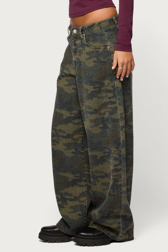 Edikted Anna Camo Low Rise Baggy Jeans #2