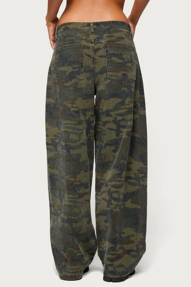 Edikted Anna Camo Low Rise Baggy Jeans #3