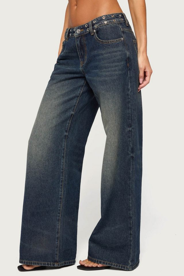 Edikted Sauly Low Rise Grommet & Wing Jeans #2