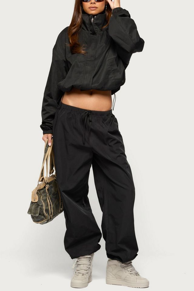 Edikted Corinne Nylon Oversized High Neck Jacket #1