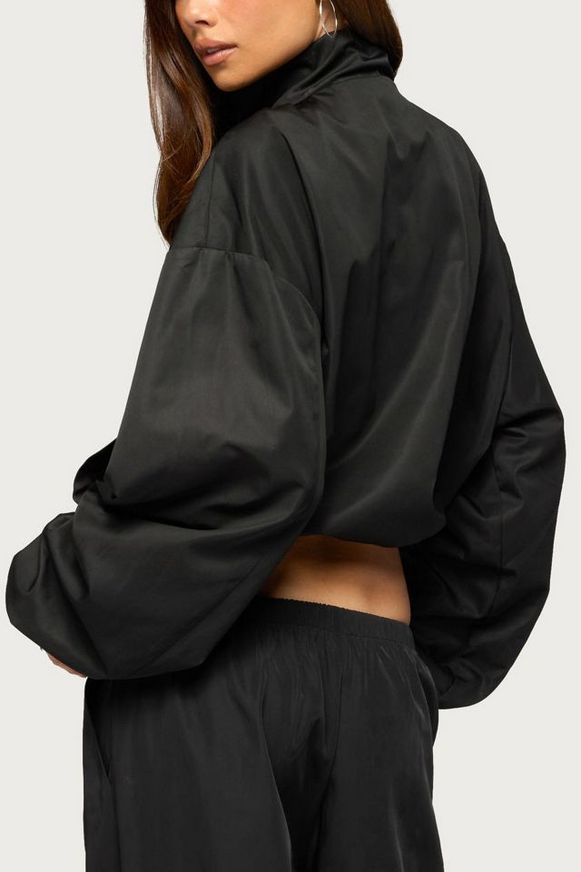 Edikted Corinne Nylon Oversized High Neck Jacket #4