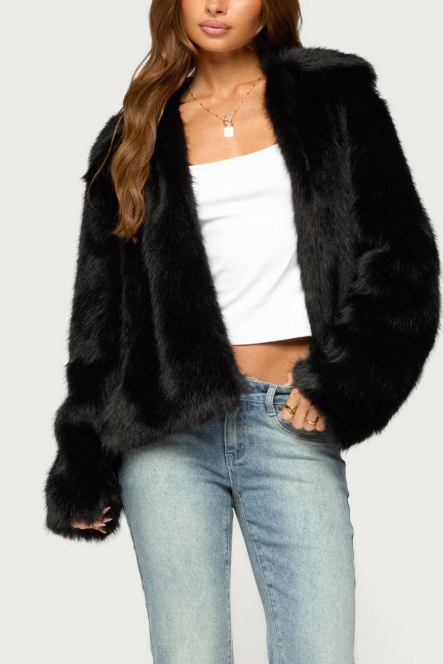 Edikted Mob Wife Faux Fur Jacket #3