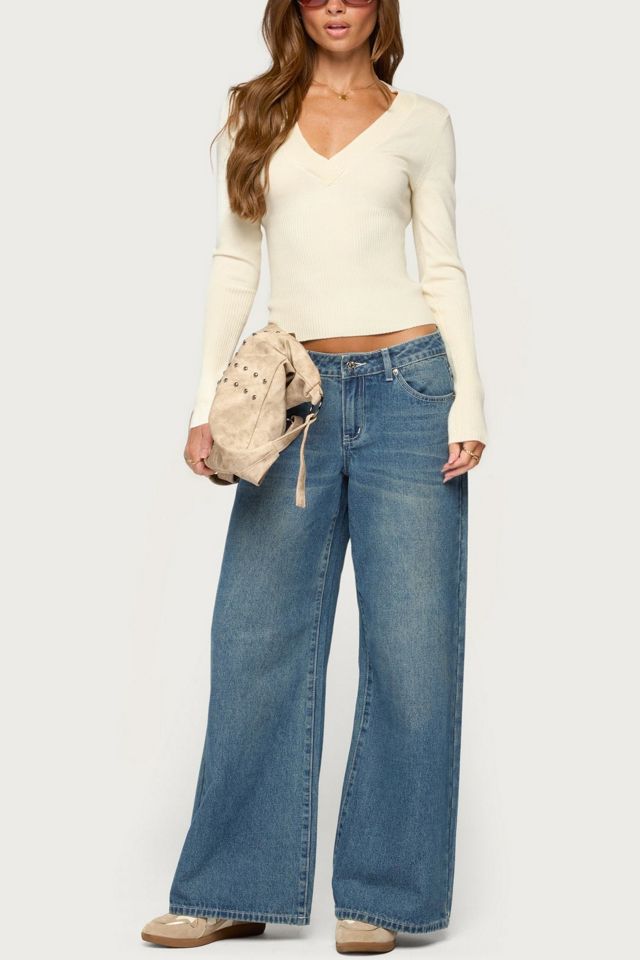 Edikted Aiya Knit V Neck Sweater #1