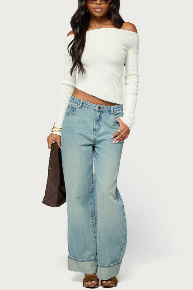 Edikted Celea Off Shoulder Knit Sweater #1