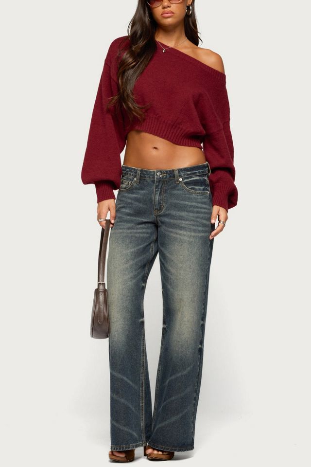 Edikted Karsen Off Shoulder Cropped Sweater #1