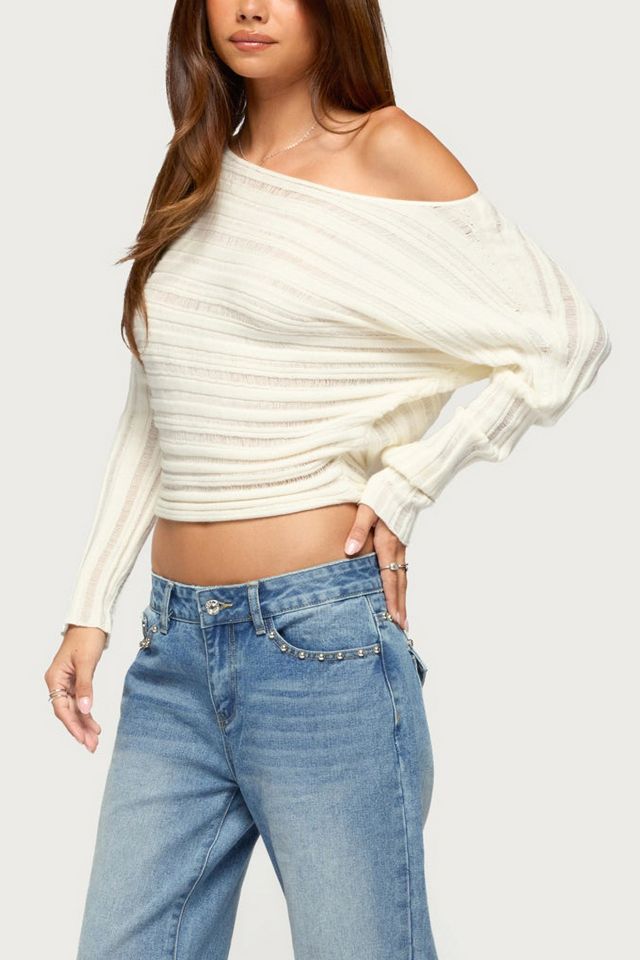 Edikted Laynie Oversized Off Shoulder Knit Sweater #3