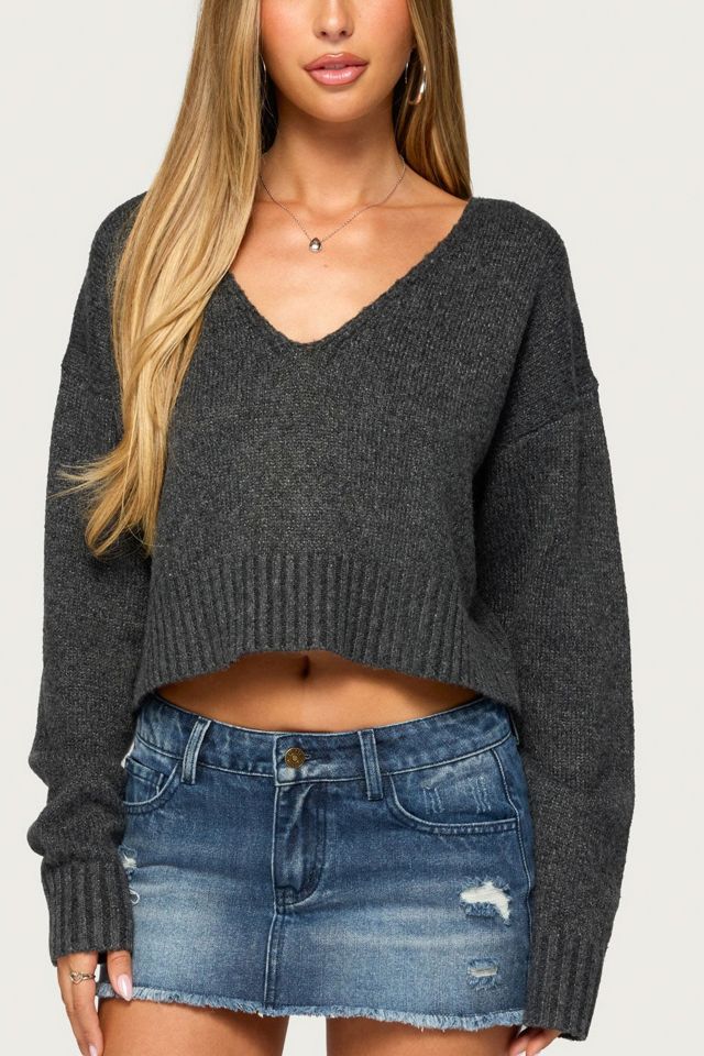 Edikted Sandi V Neck Knit Sweater #1