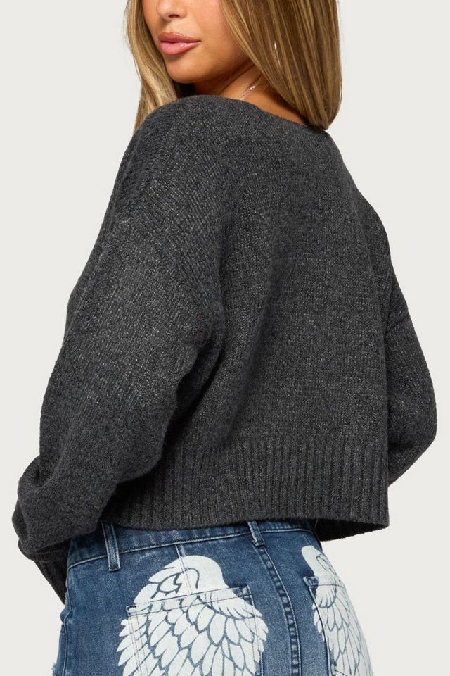 Edikted Sandi V Neck Knit Sweater #4