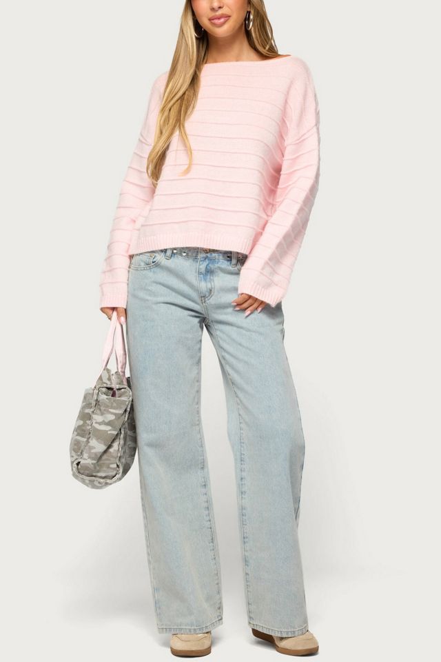 Edikted Raylee Textured Knit Striped Sweater #1
