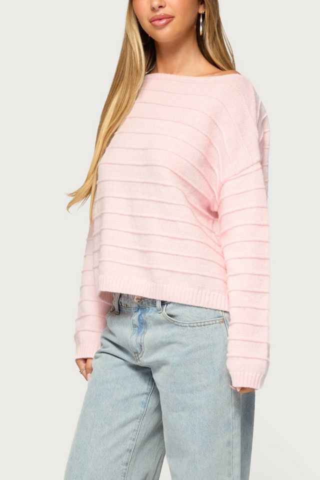 Edikted Raylee Textured Knit Striped Sweater #3