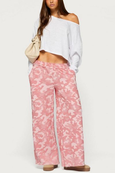 Edikted Adelyn Camo Wide Leg Sweatpants