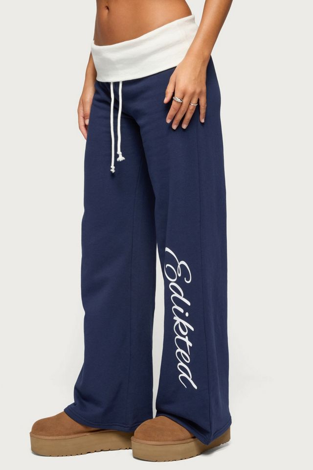 Edikted Contrast Foldover Sweatpants #2