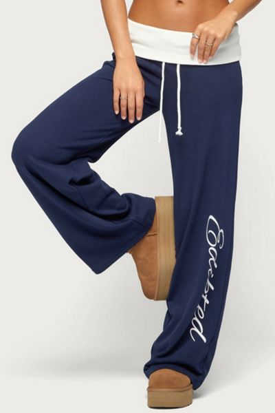 Edikted Contrast Foldover Sweatpants
