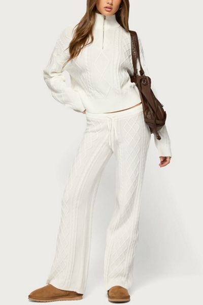 Edikted Fika Cable Knit Pants