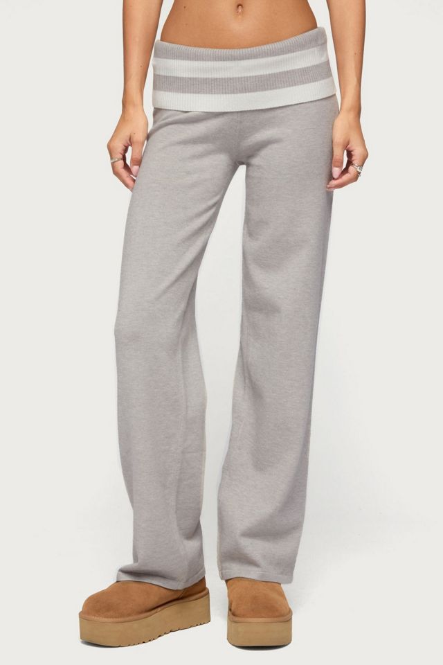 Edikted Rasha Striped Foldover Knit Pants #2