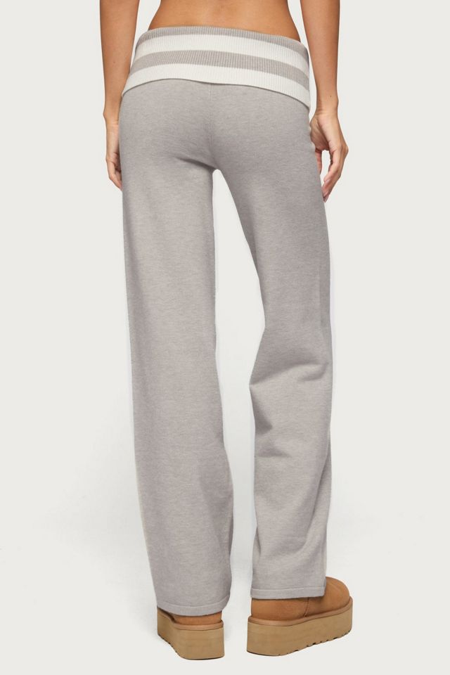 Edikted Rasha Striped Foldover Knit Pants #3