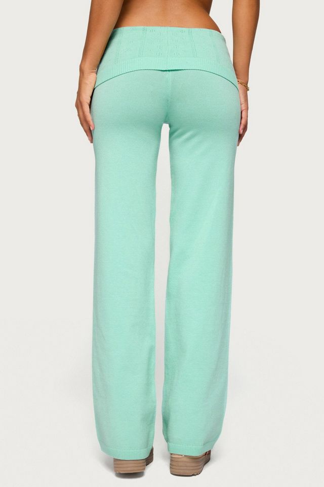 Edikted Wanel Pointelle Foldover Pants #2