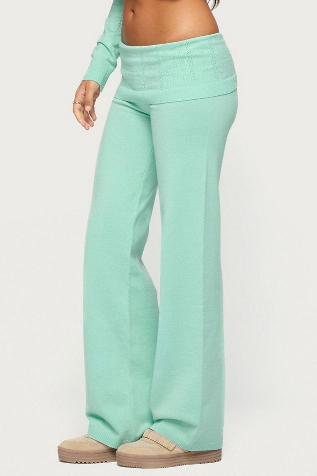 Edikted Wanel Pointelle Foldover Pants #3