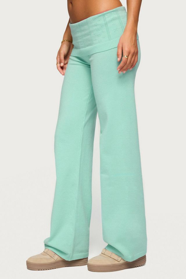 Edikted Wanel Pointelle Foldover Pants #4