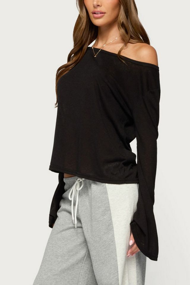 Edikted Beebs Off Shoulder Bell Sleeve Top #3