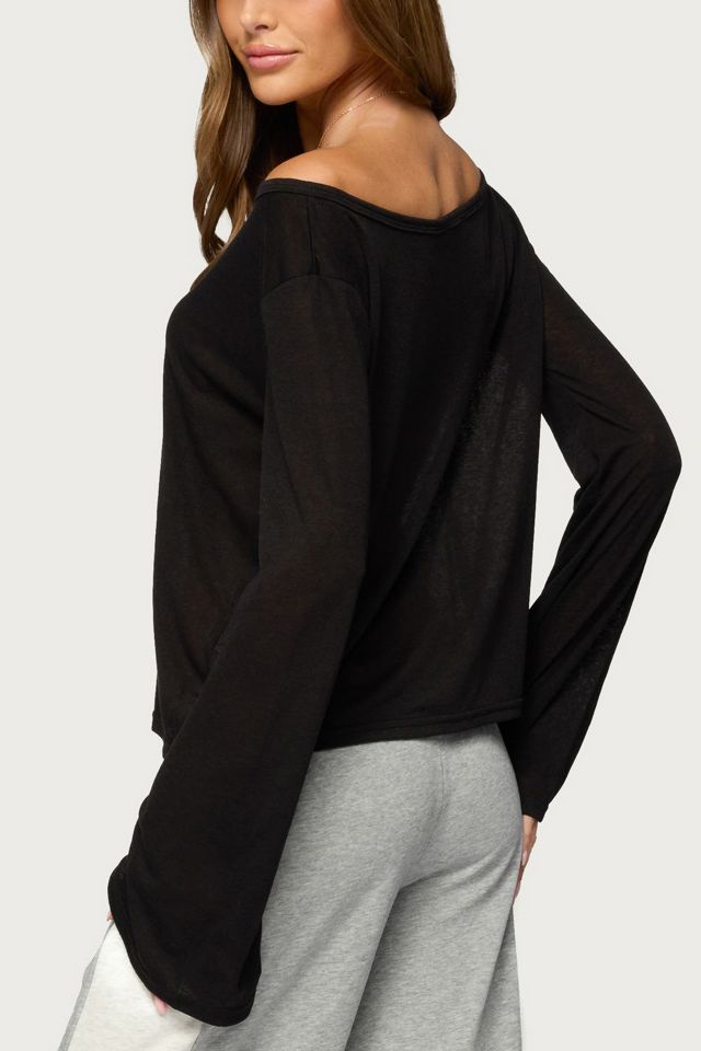 Edikted Beebs Off Shoulder Bell Sleeve Top #4